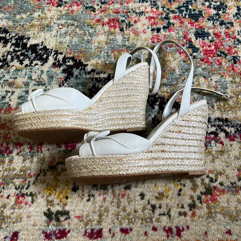 whbm white bow espadrille wedges - Picture 4 of 7